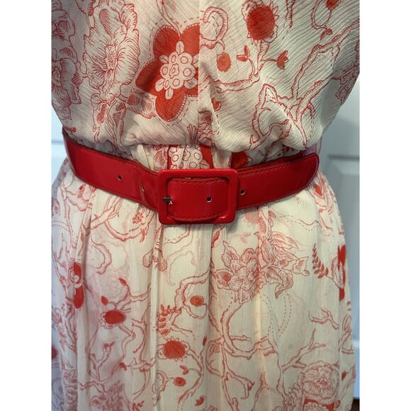 NWT Tibi Miss Priss Dress Womens Size 2 Pink Floral Chiffon Layered Belt $528 - Picture 4 of 9